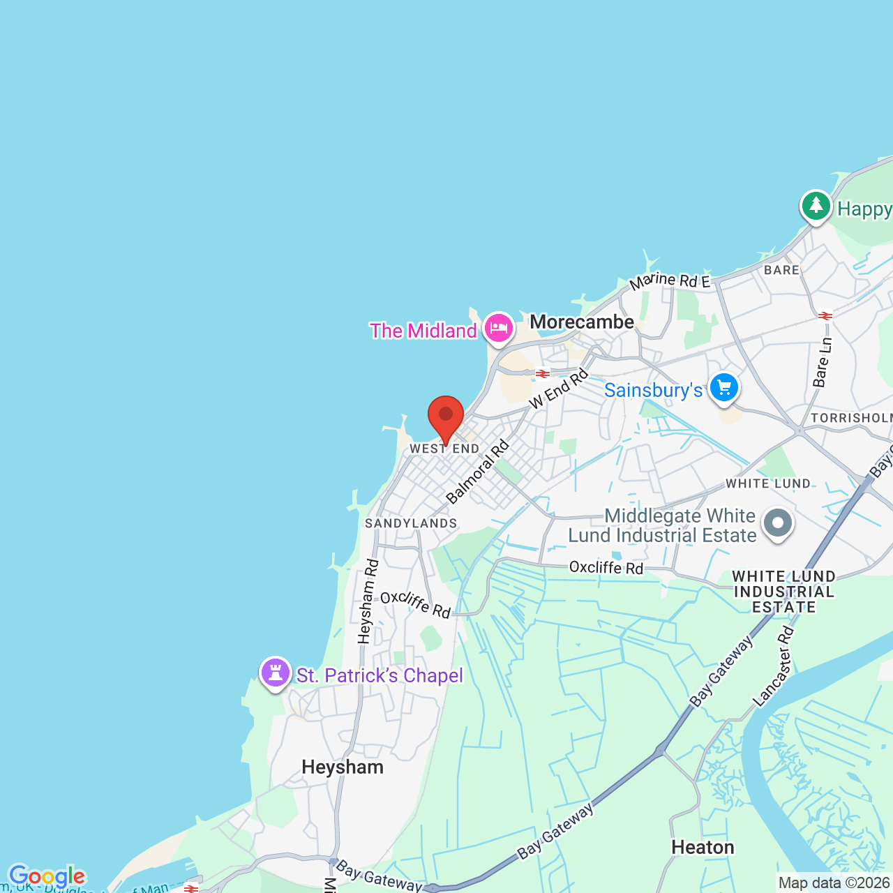 Map displaying job location