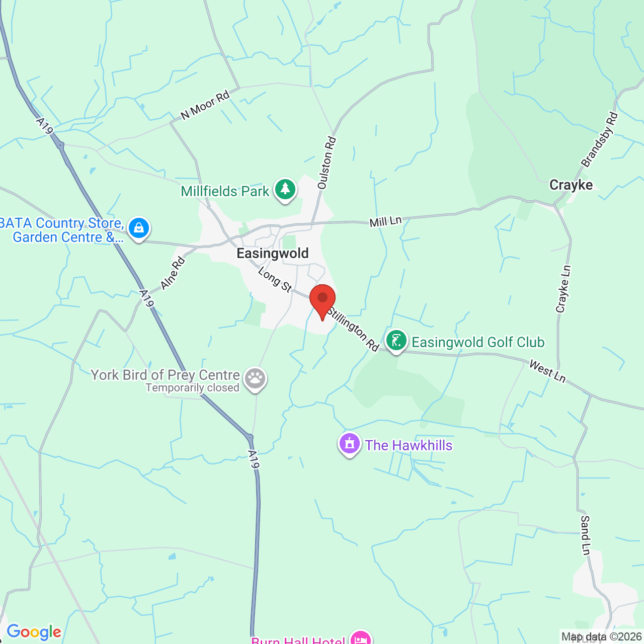 Map displaying job location