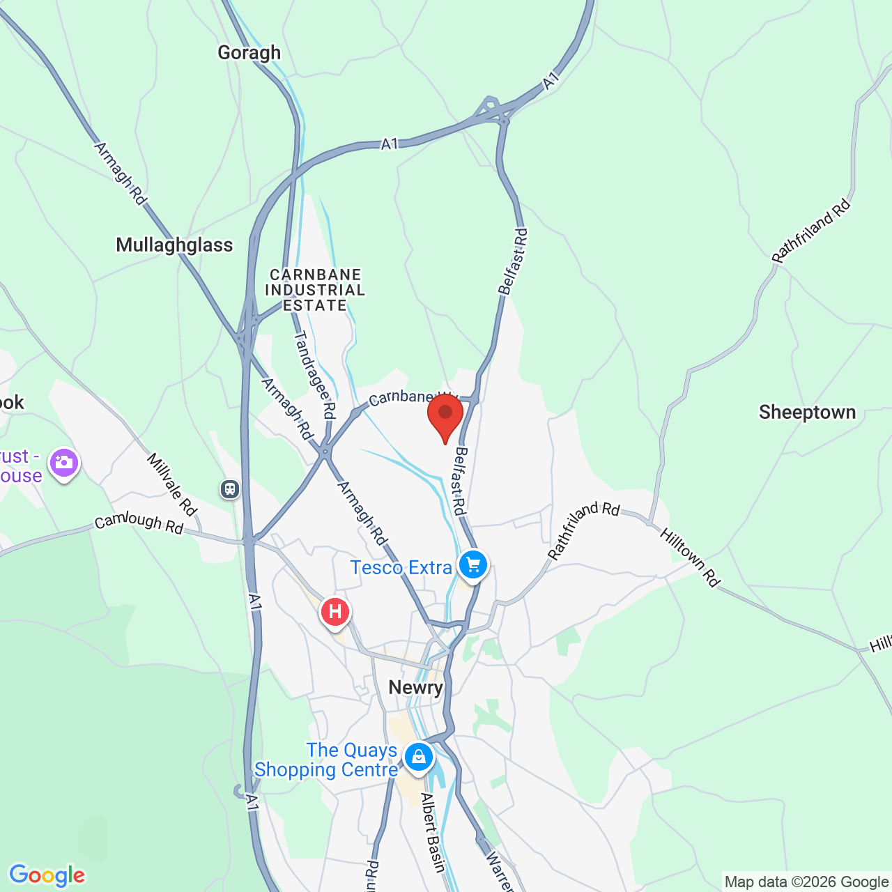 Map displaying job location