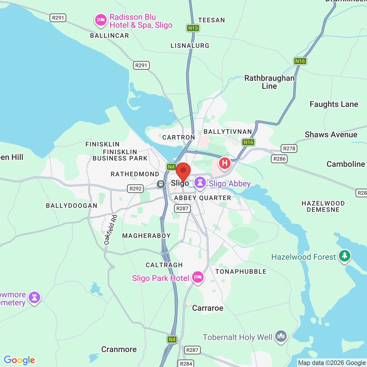 Map displaying job location
