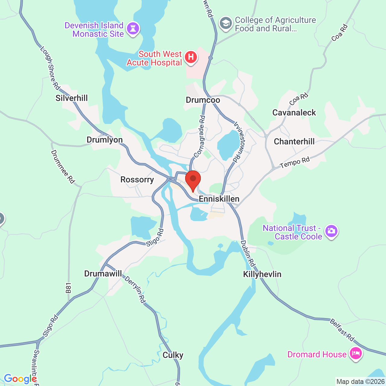Map displaying job location