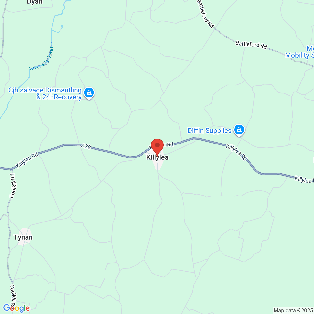 Map showing location of Gough, Armagh, United Kingdom, BT60 1BW