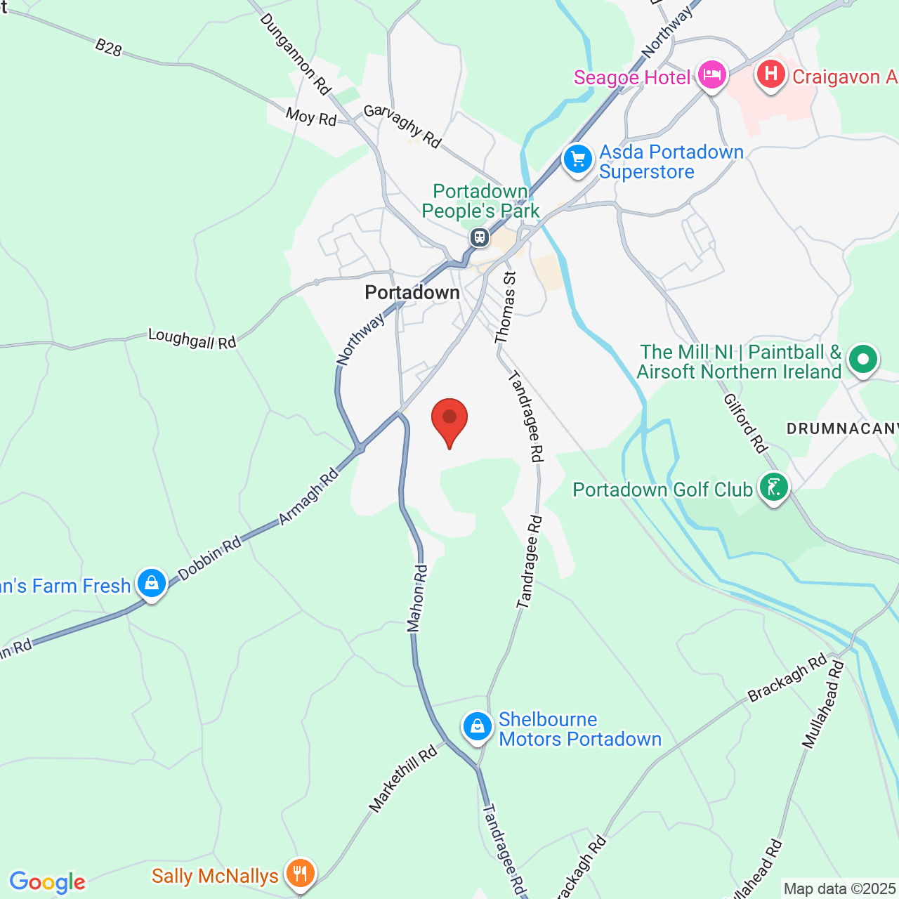 Map displaying job location