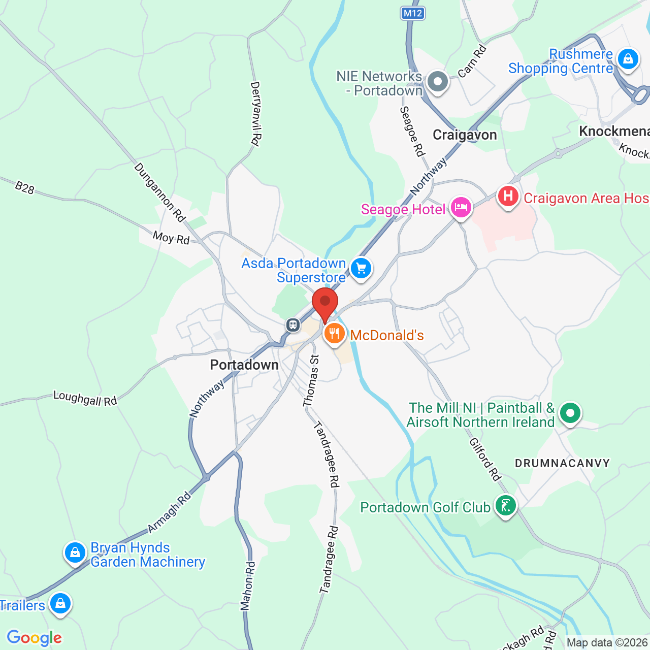 Map displaying job location
