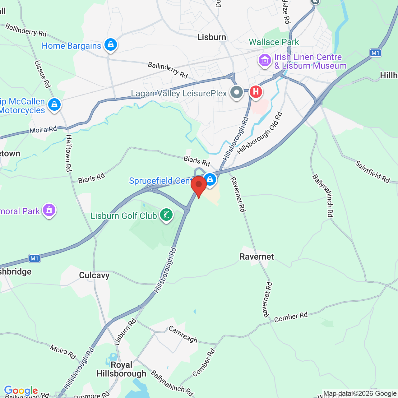 Map displaying job location