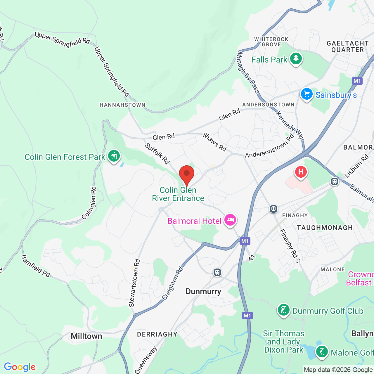 Map displaying job location