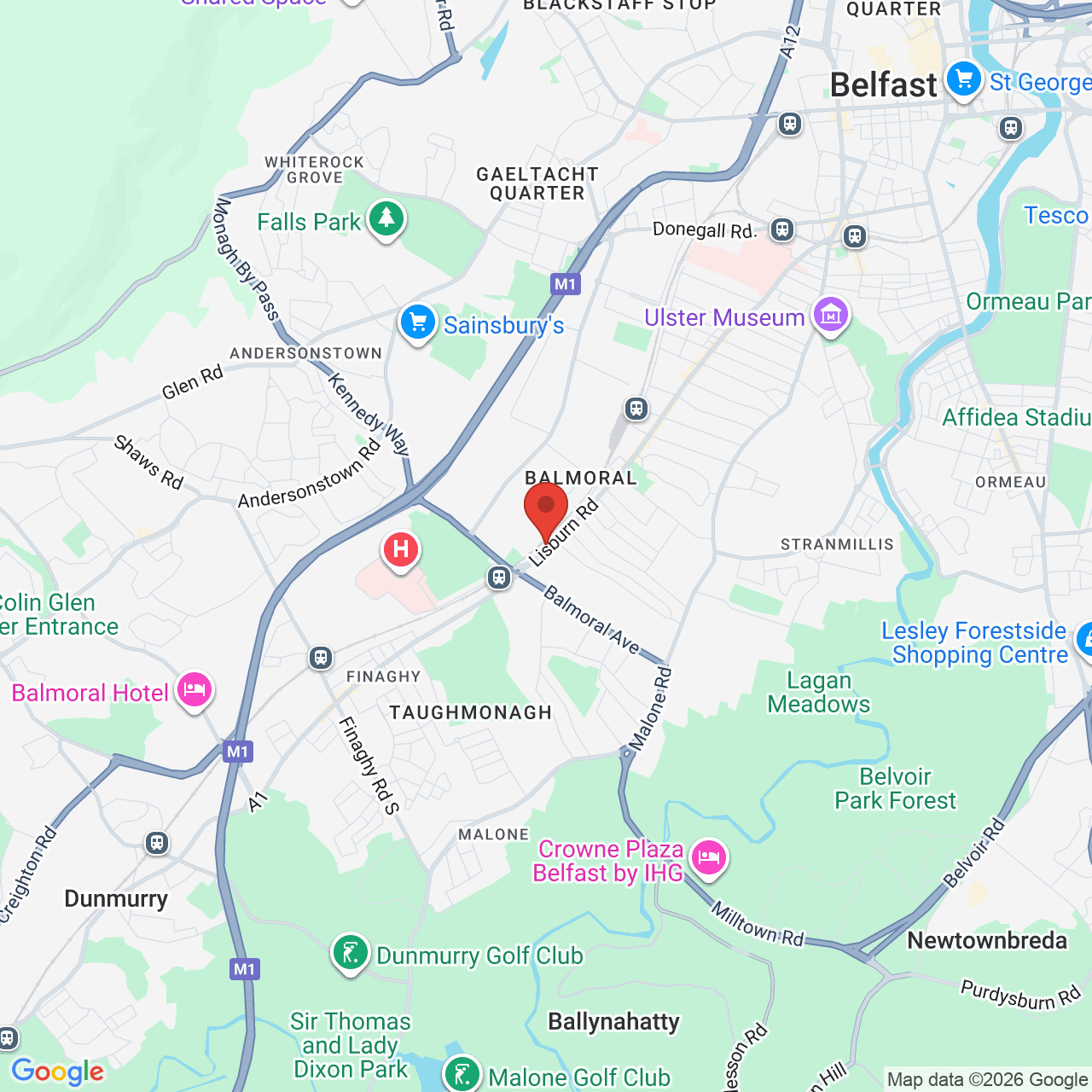 Map displaying job location