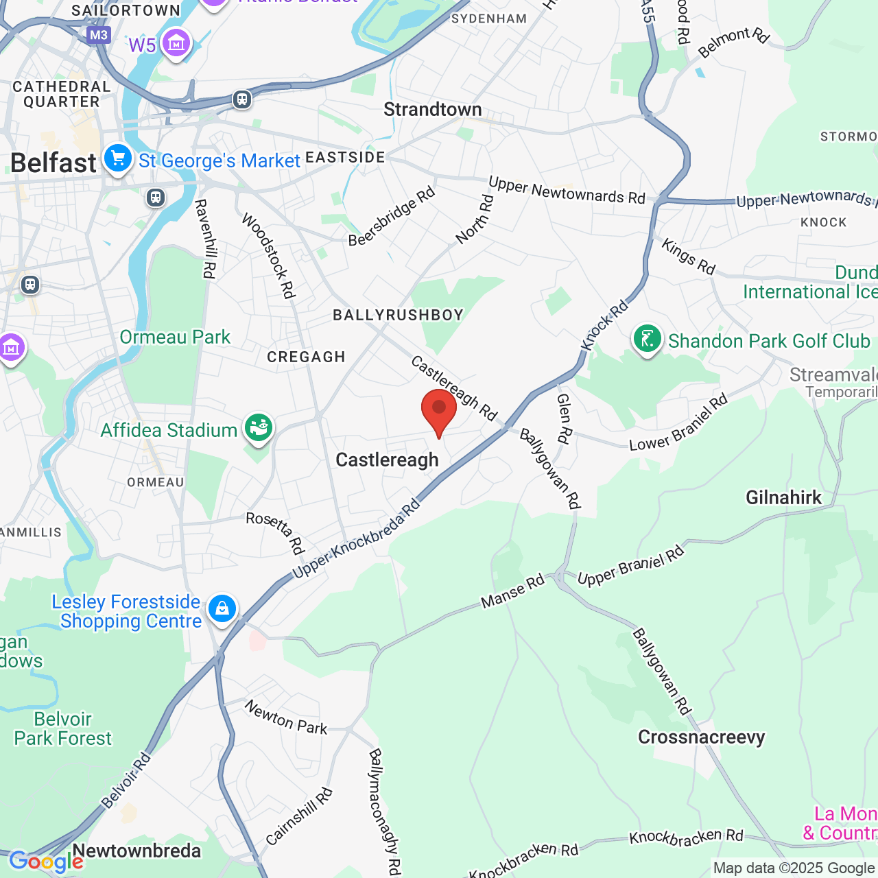 Map displaying job location