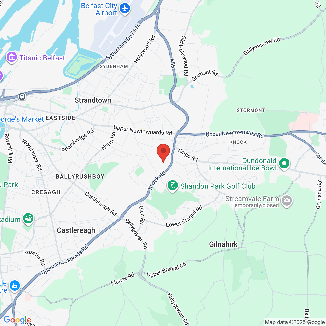 Map displaying job location