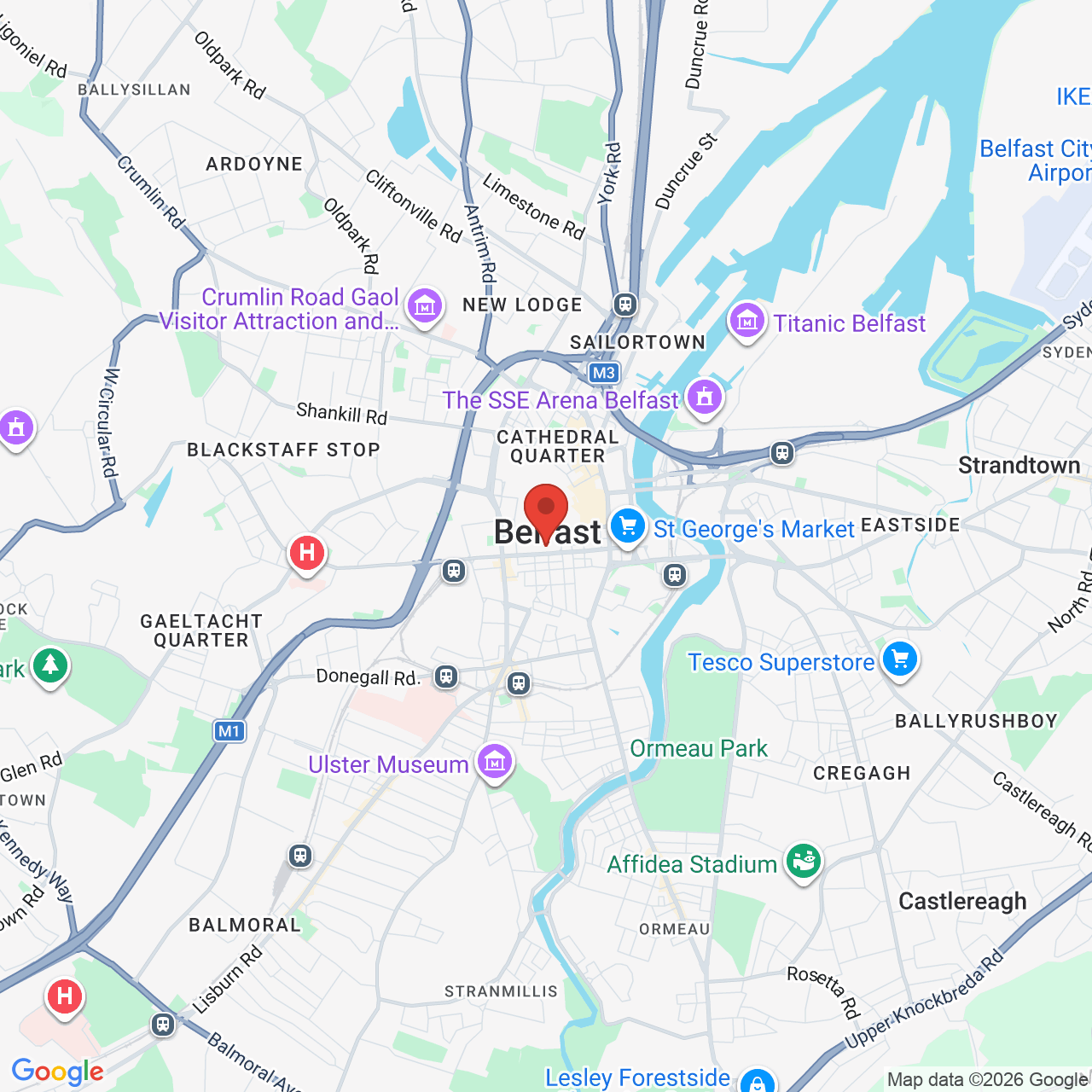 Map displaying job location