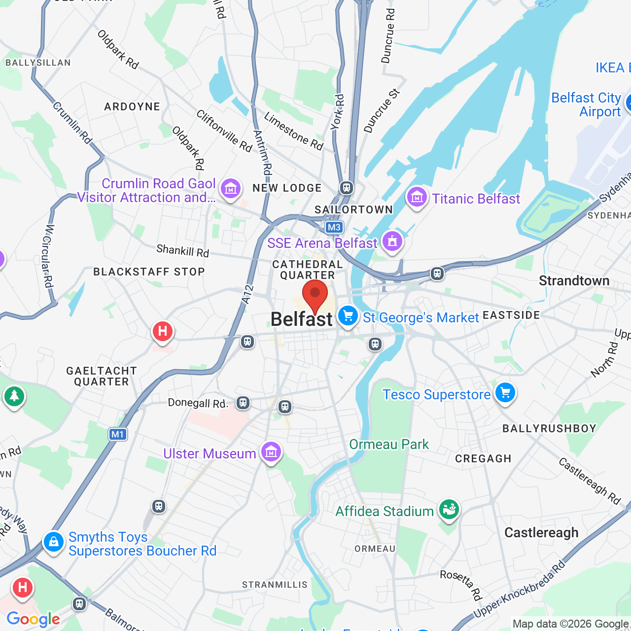 Map displaying job location