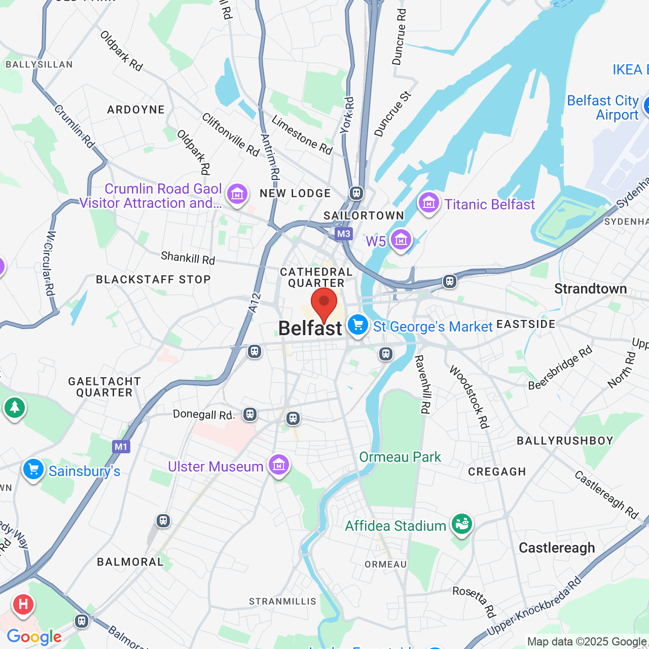 Map showing location of Belfast, United Kingdom, BT4 2NX