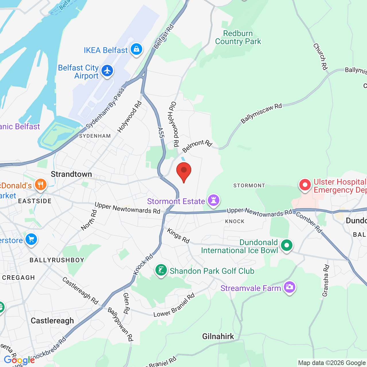 Map displaying job location