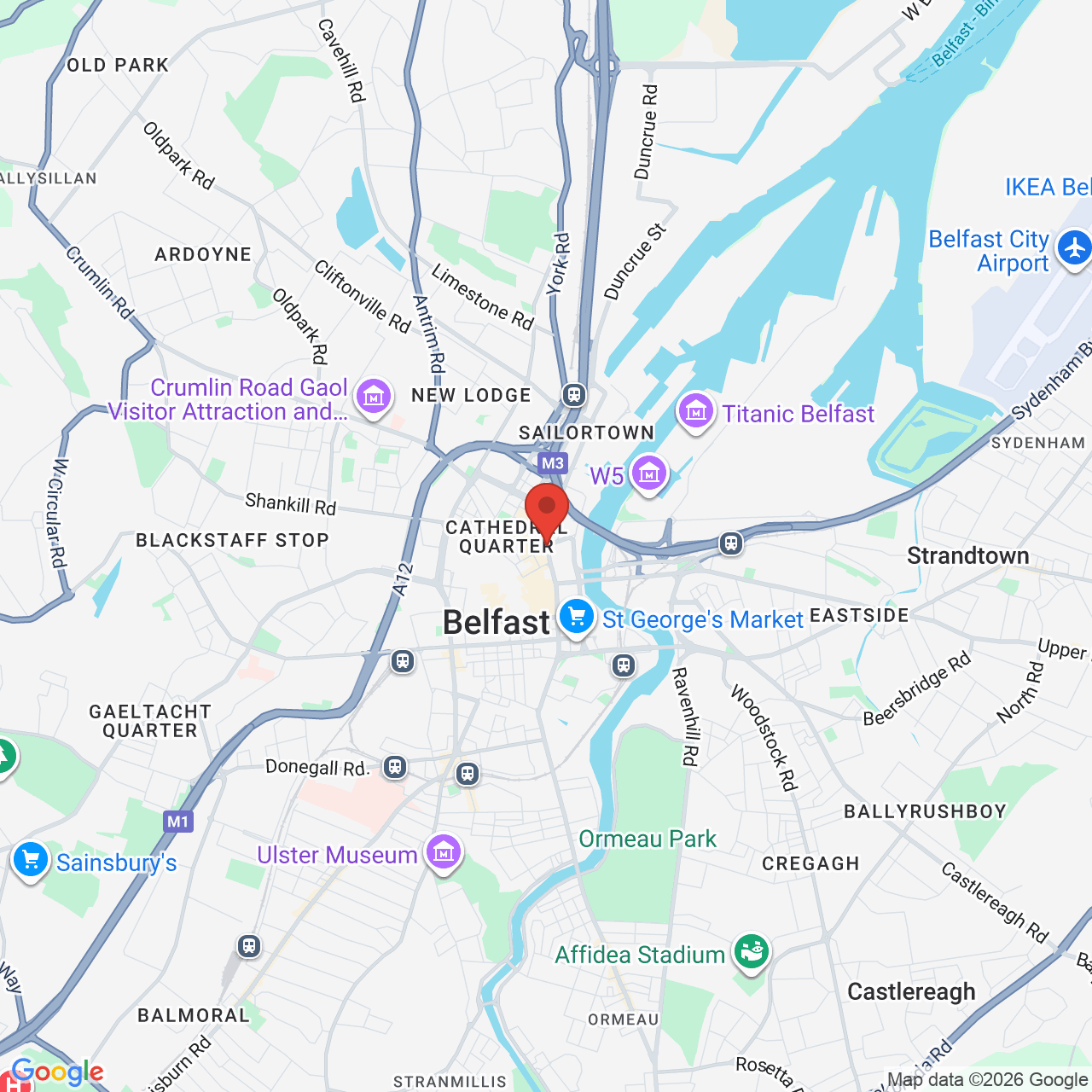 Map displaying job location