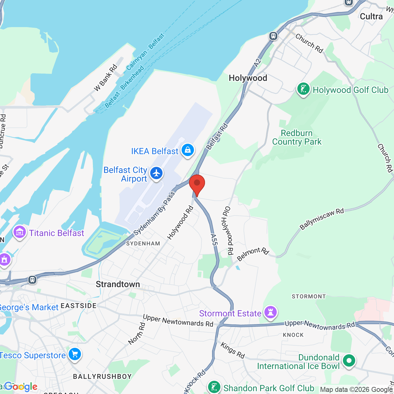 Map displaying job location