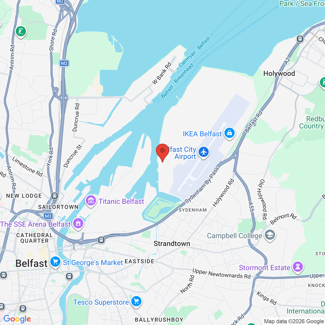 Map displaying job location