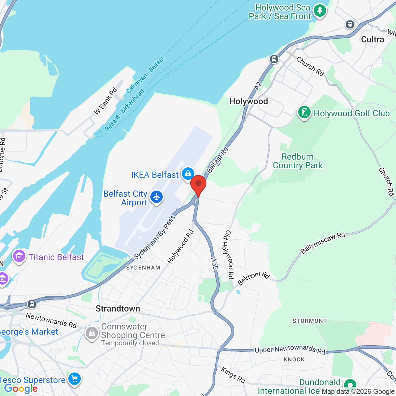 Map displaying job location