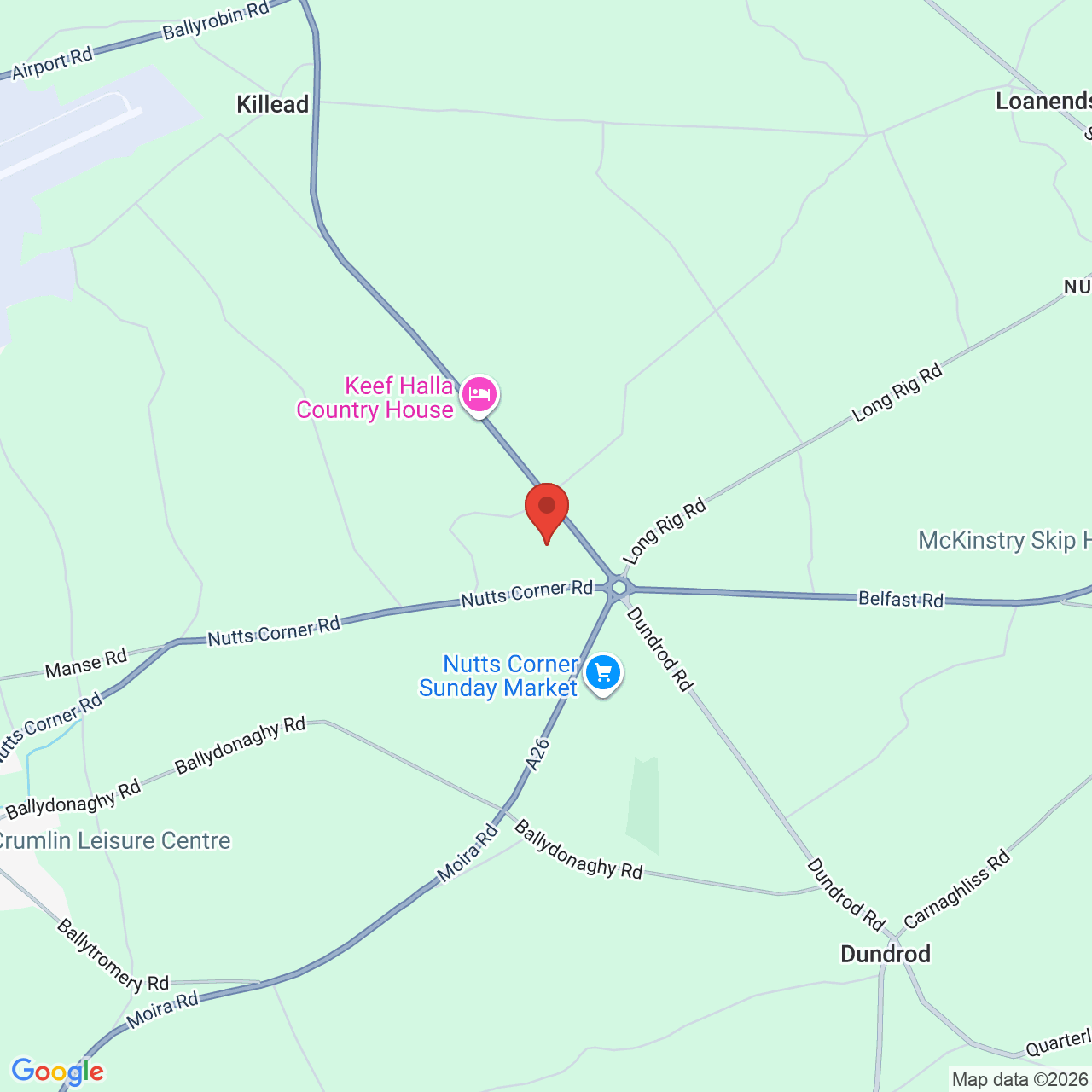 Map displaying job location