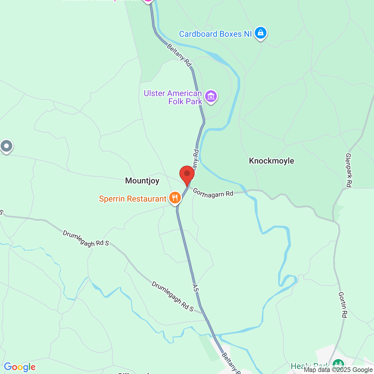 Map displaying job location