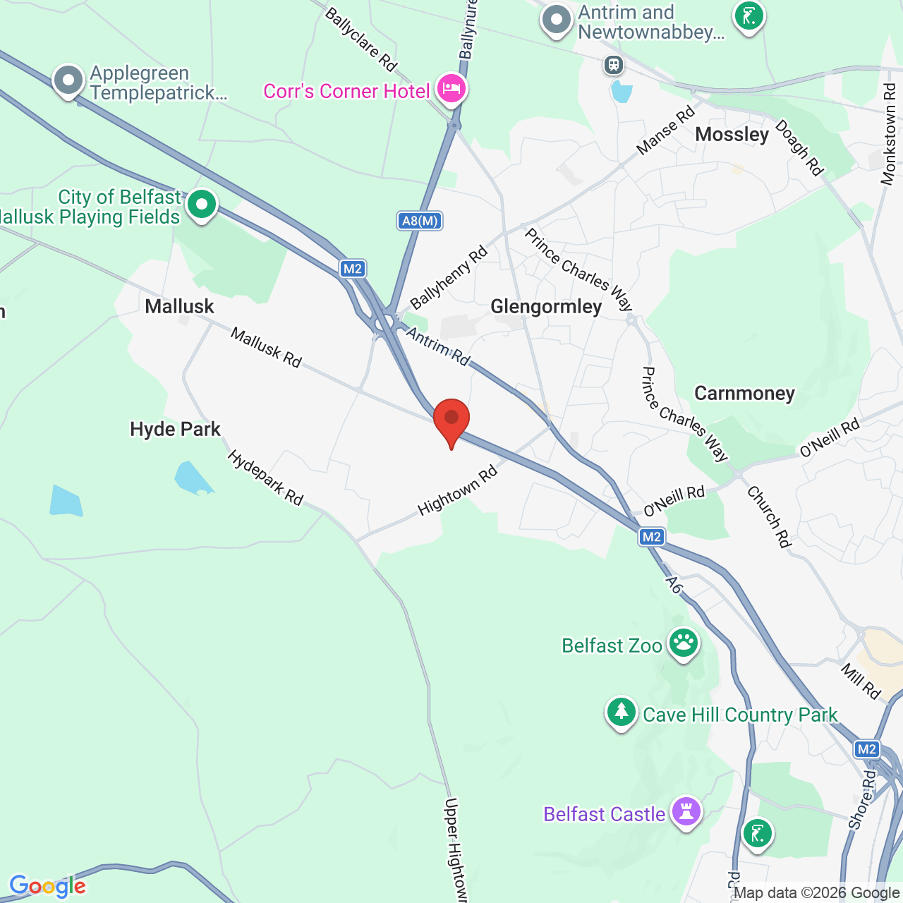 Map displaying job location