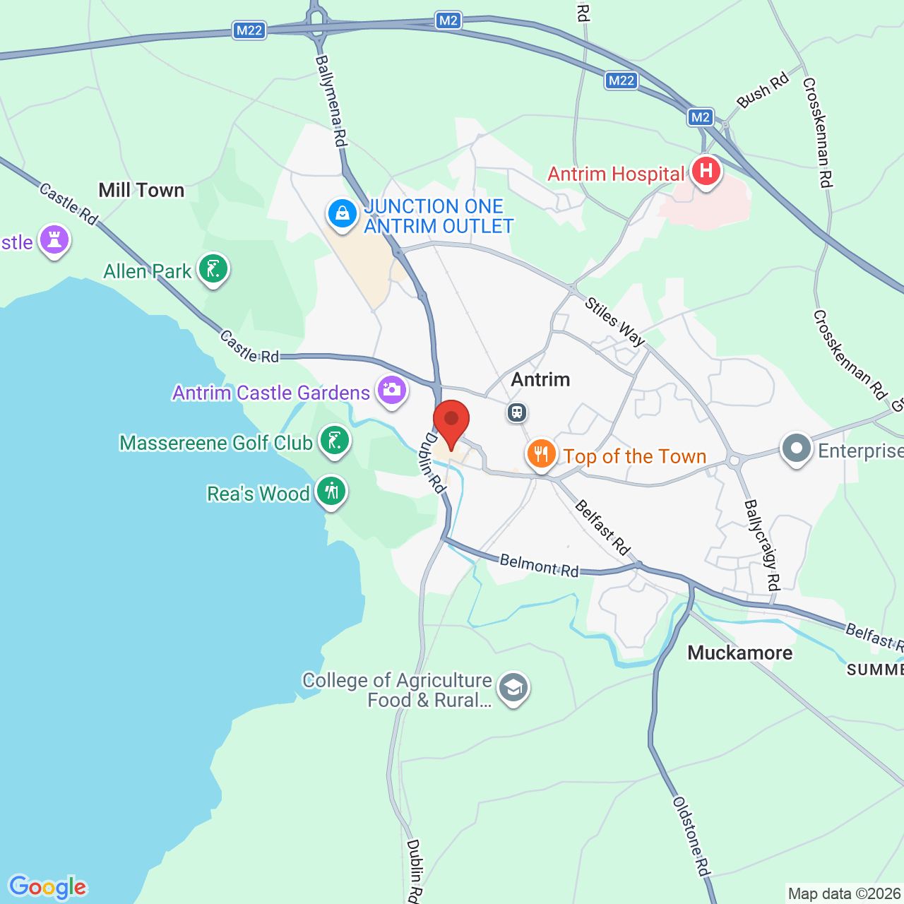 Map displaying job location