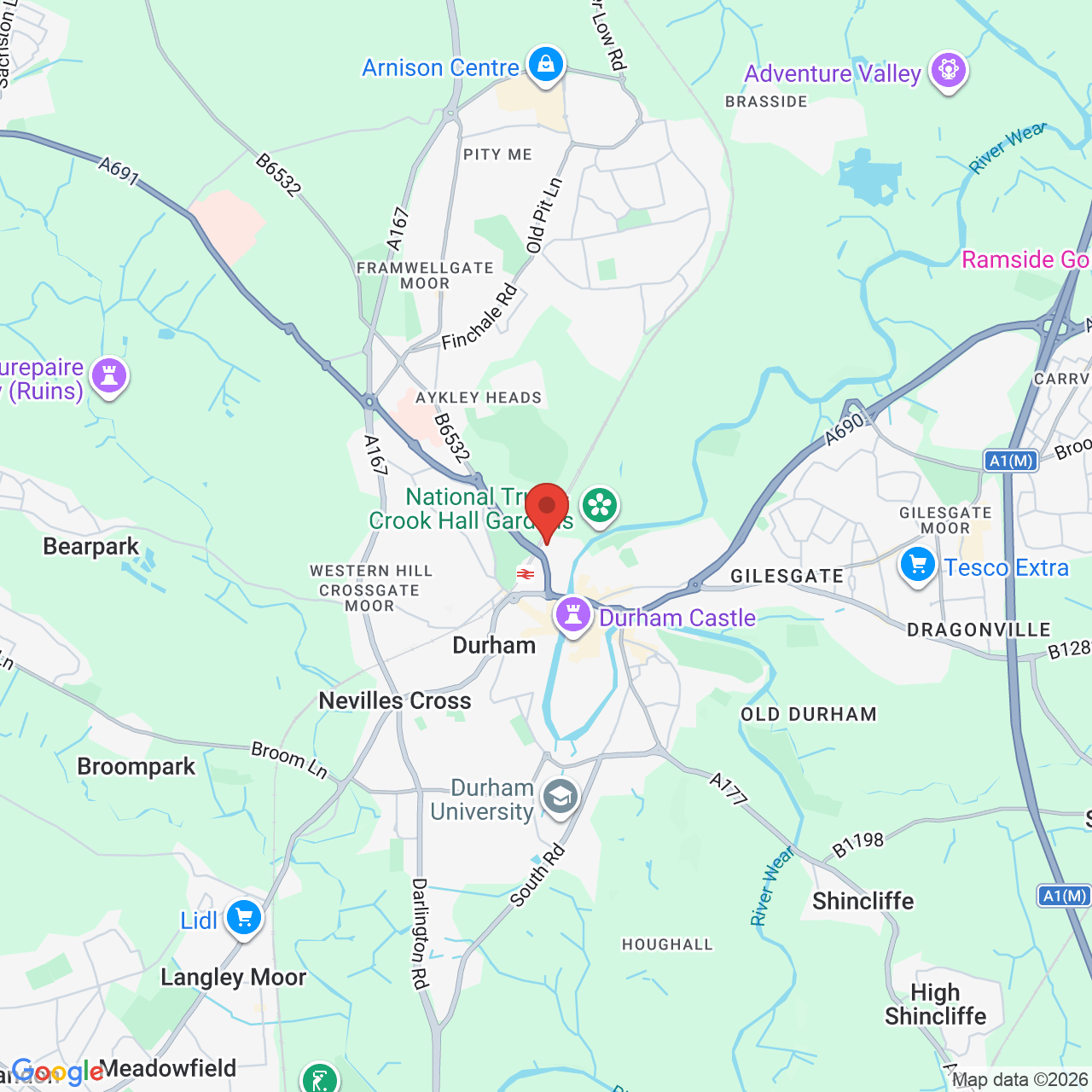 Map displaying job location