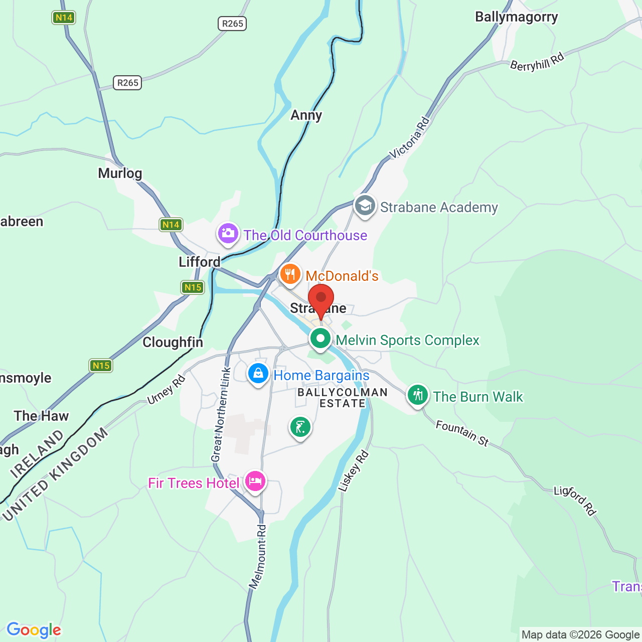 Map displaying job location