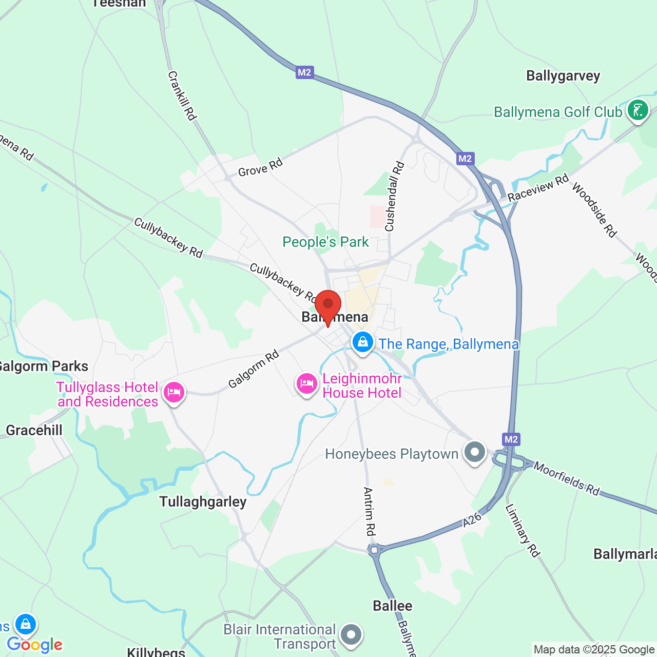 Map displaying job location