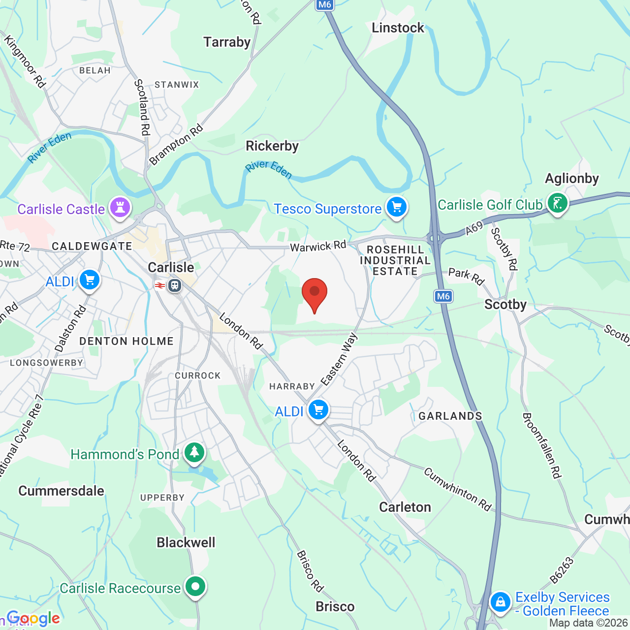 Map displaying job location