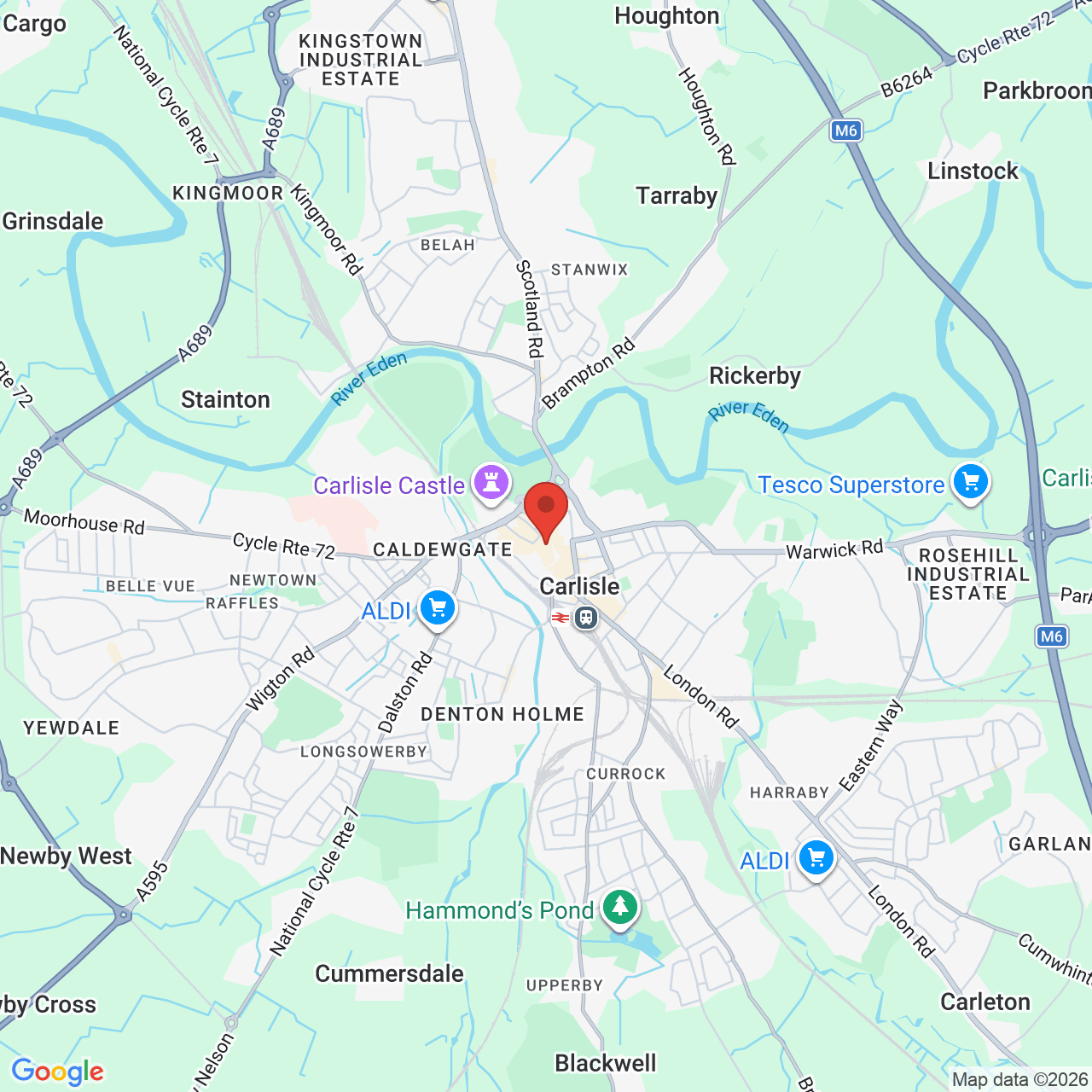 Map displaying job location