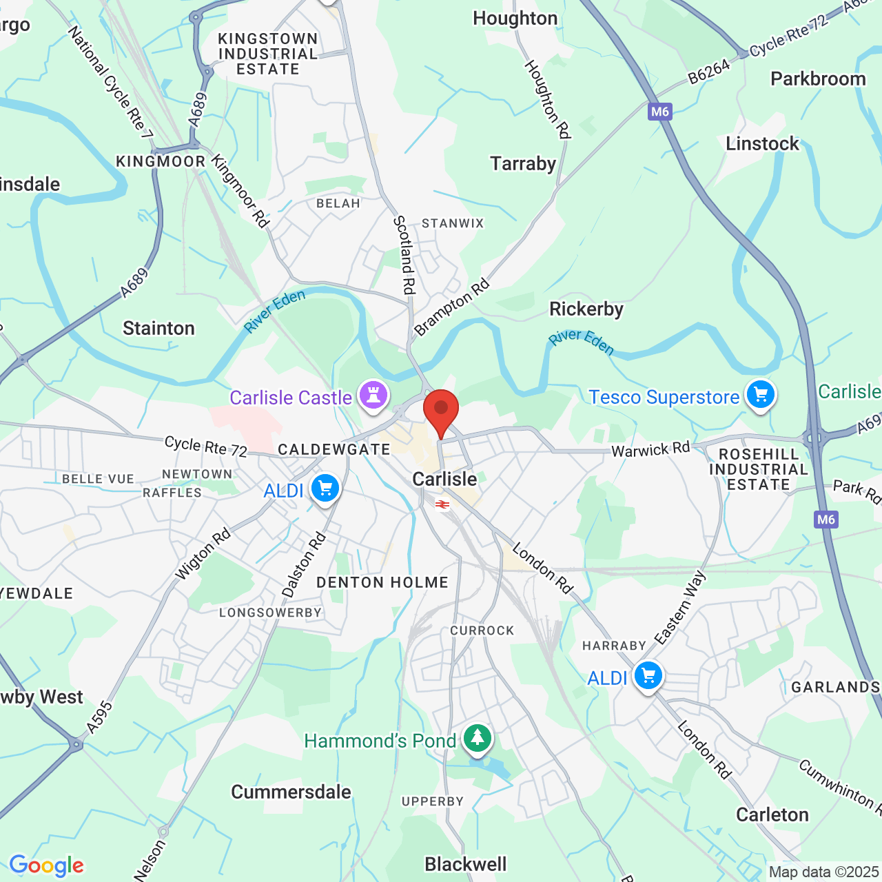 Map displaying job location