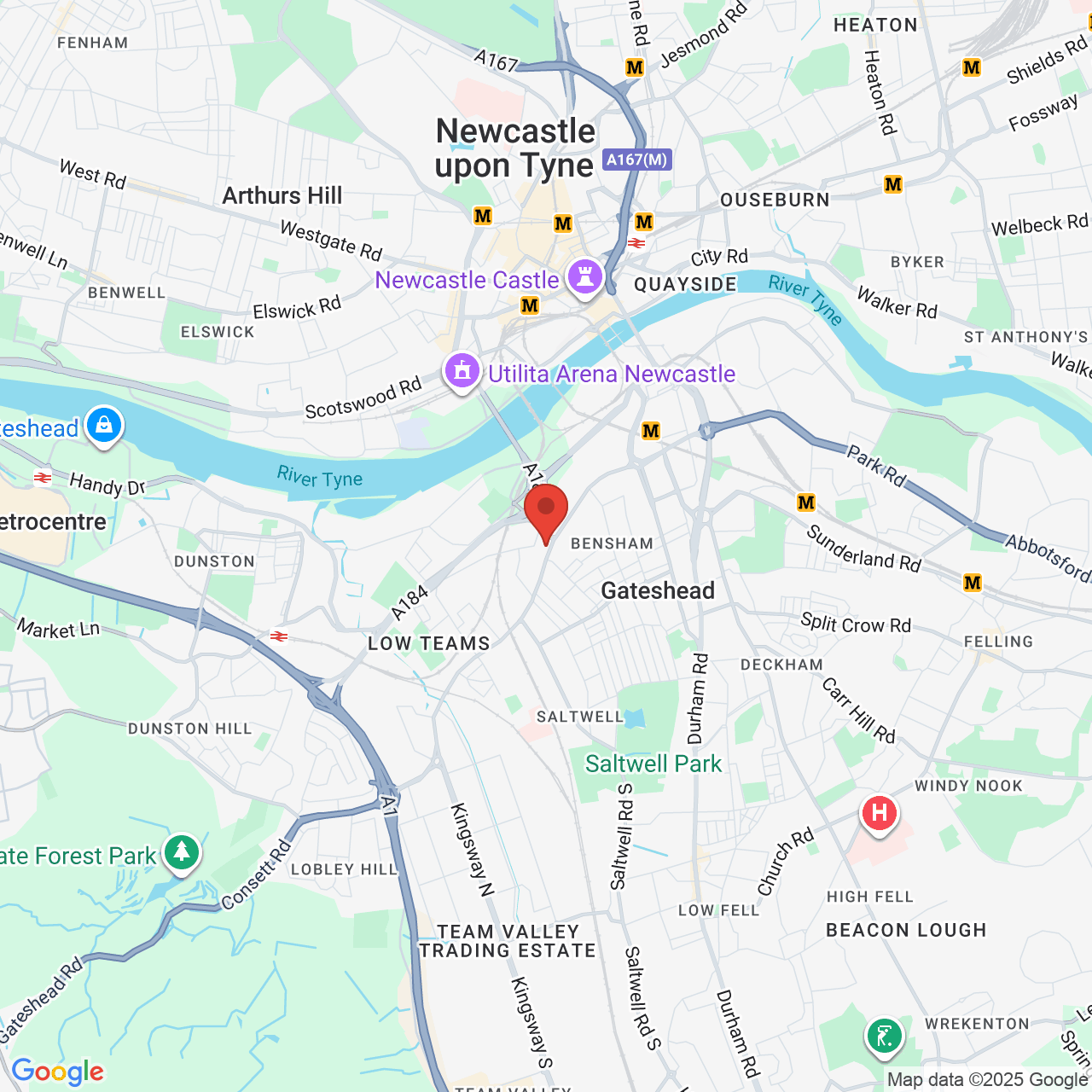 Map displaying job location