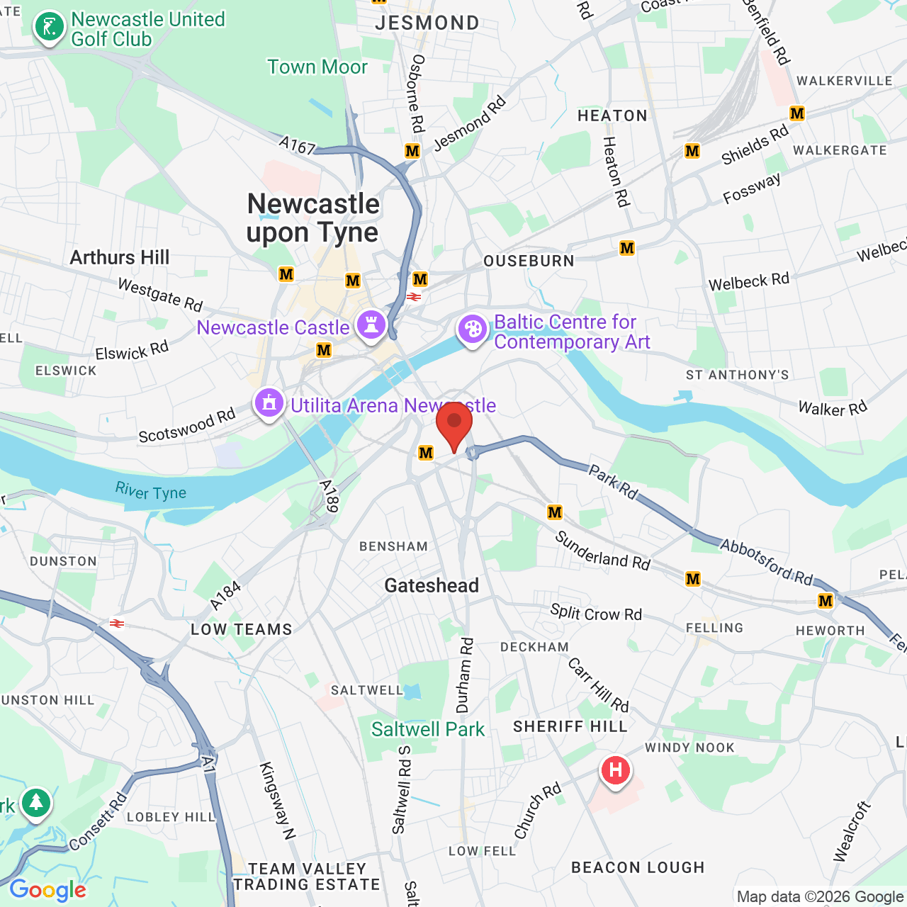 Map displaying job location