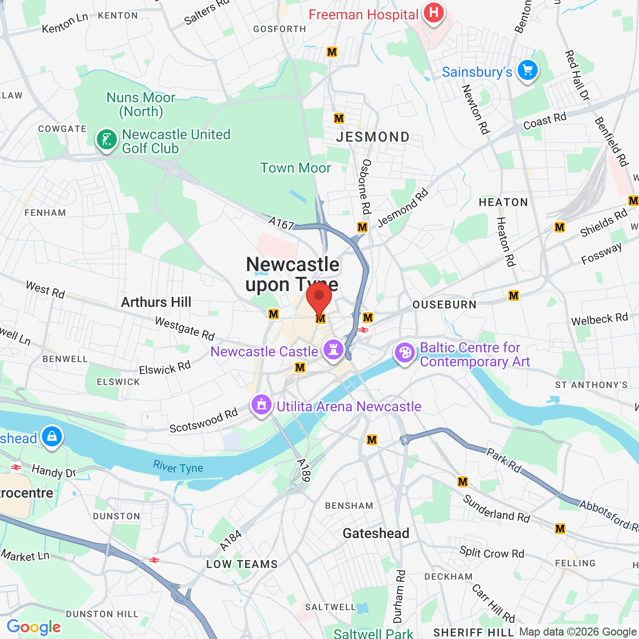 Map displaying job location