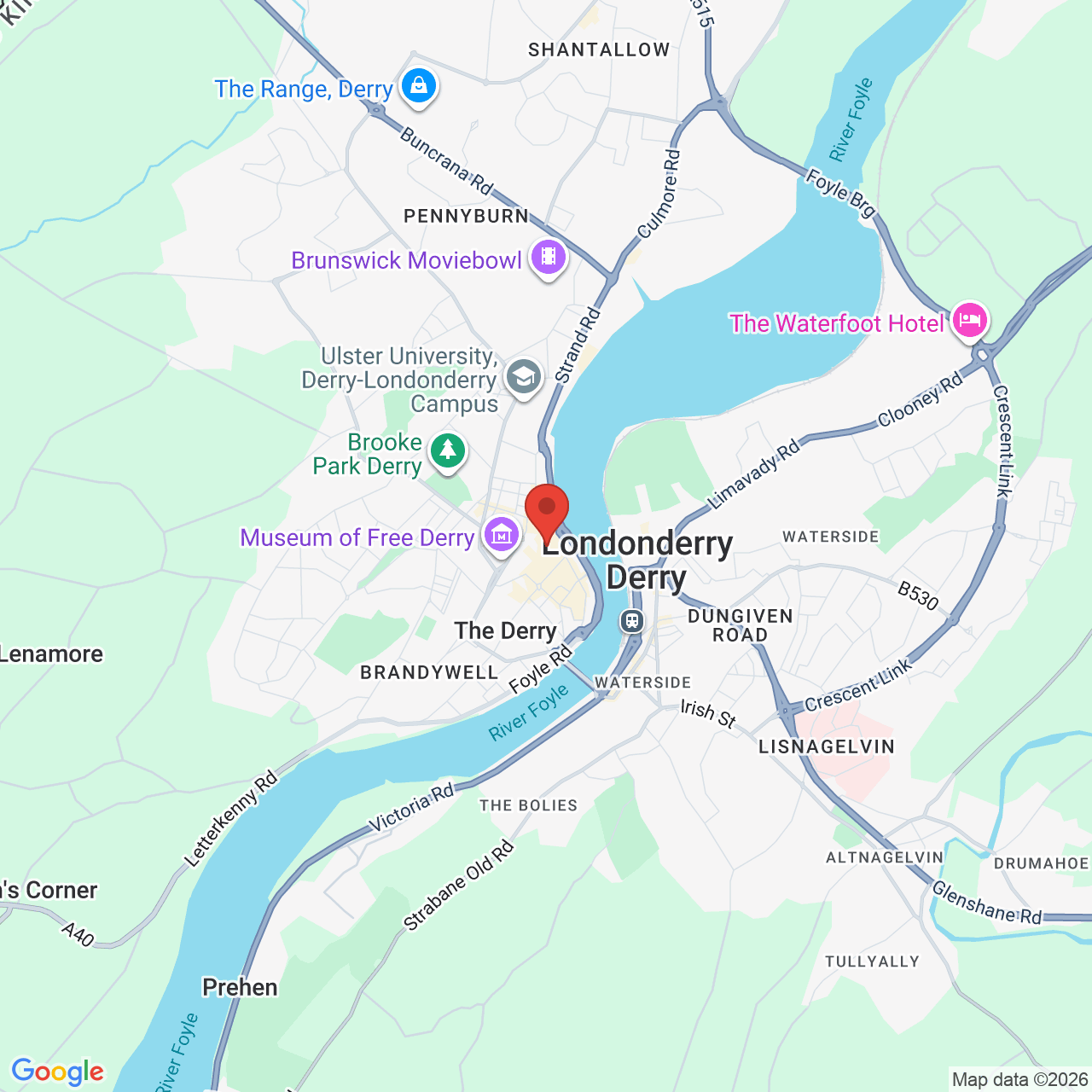 Map displaying job location