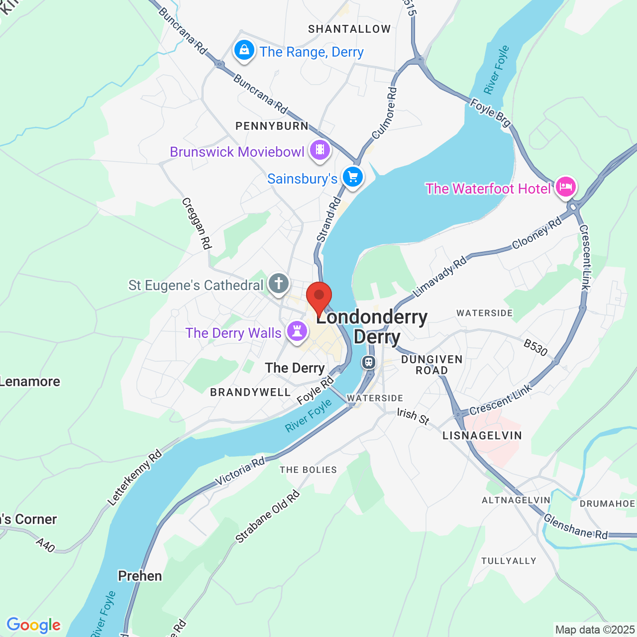 Map displaying job location