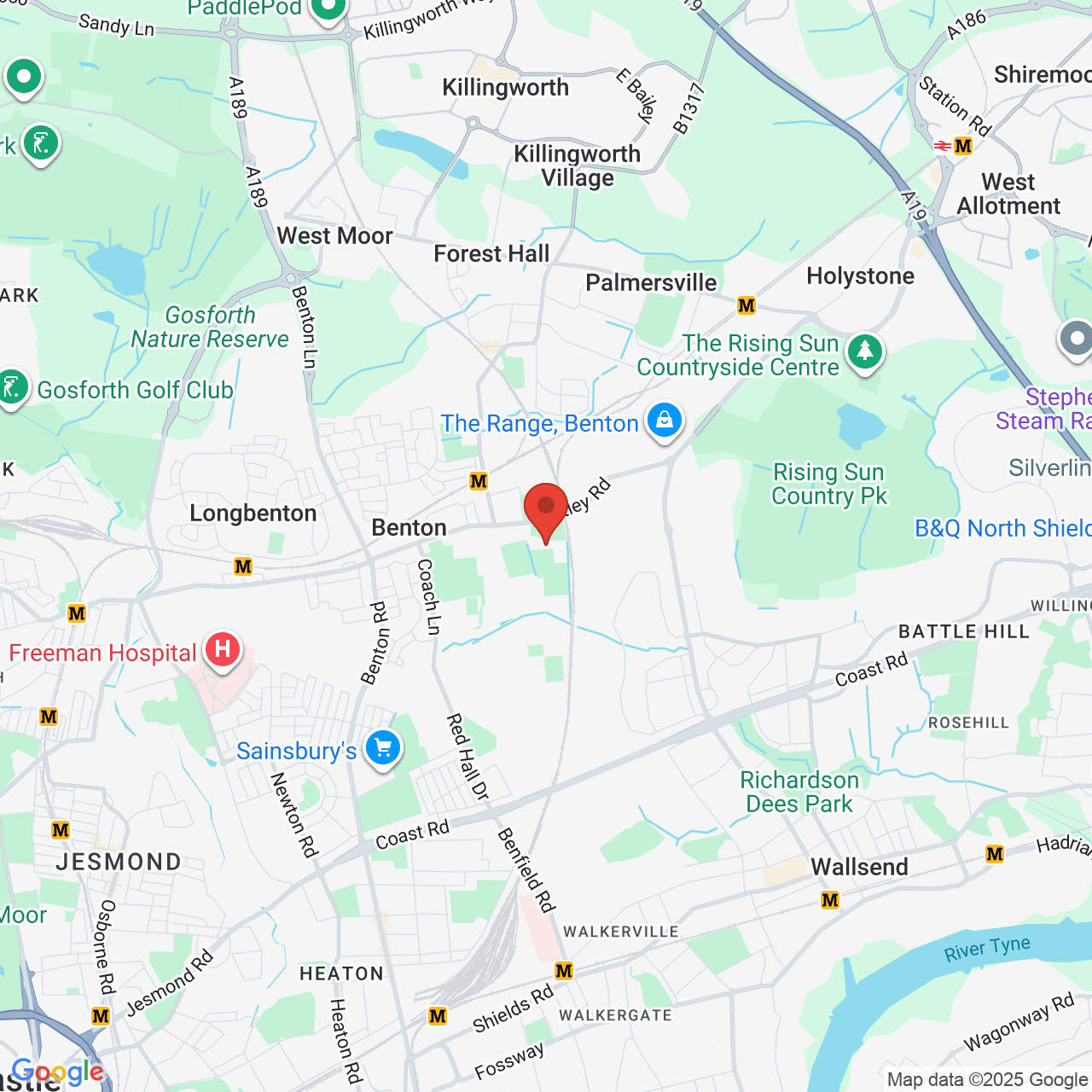 Map displaying job location