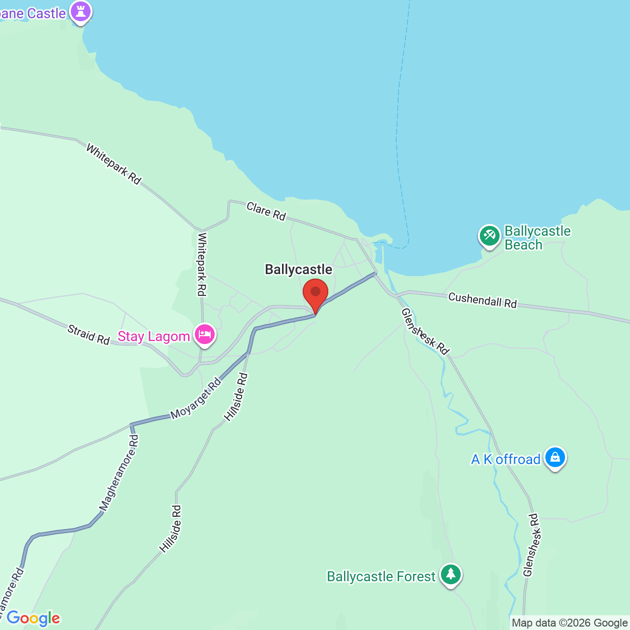 Map displaying job location