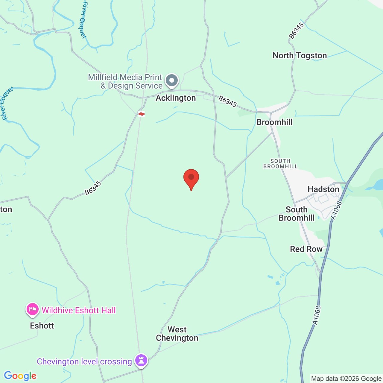Map displaying job location