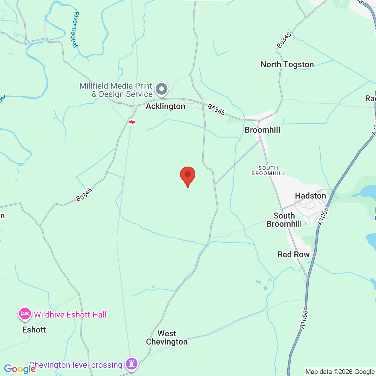 Map displaying job location