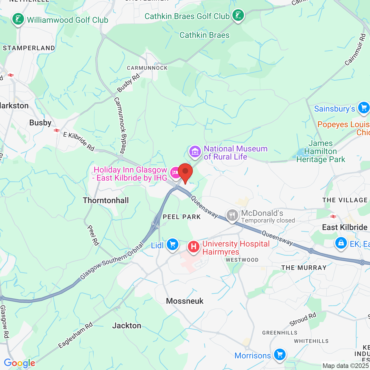 Map displaying job location