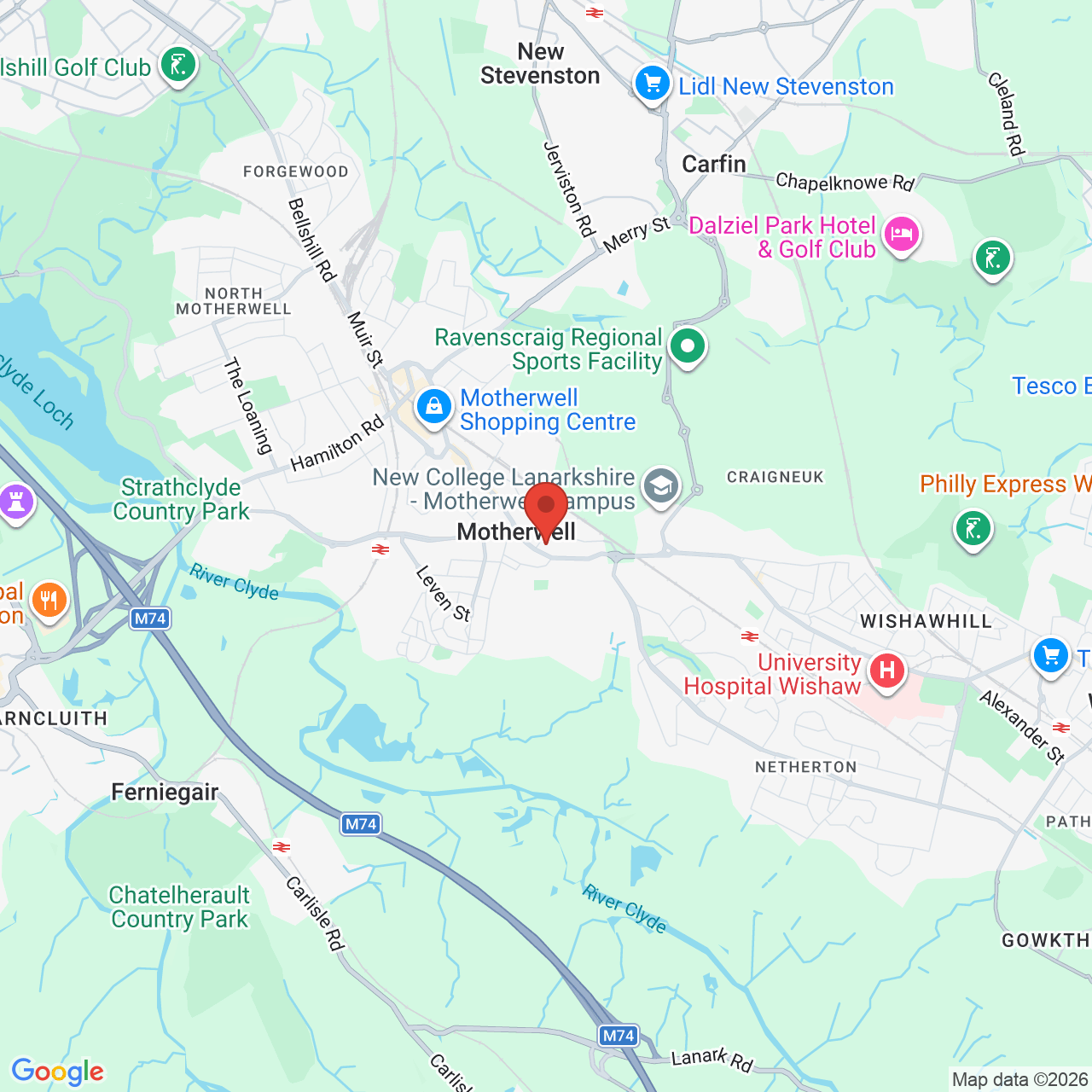 Map displaying job location