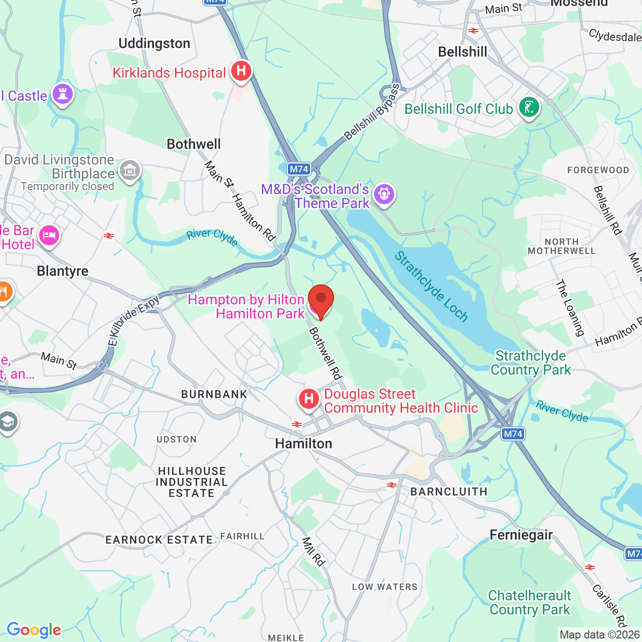 Map displaying job location