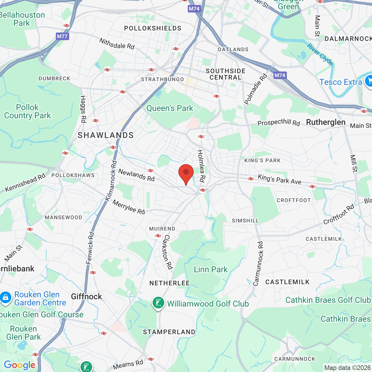 Map displaying job location