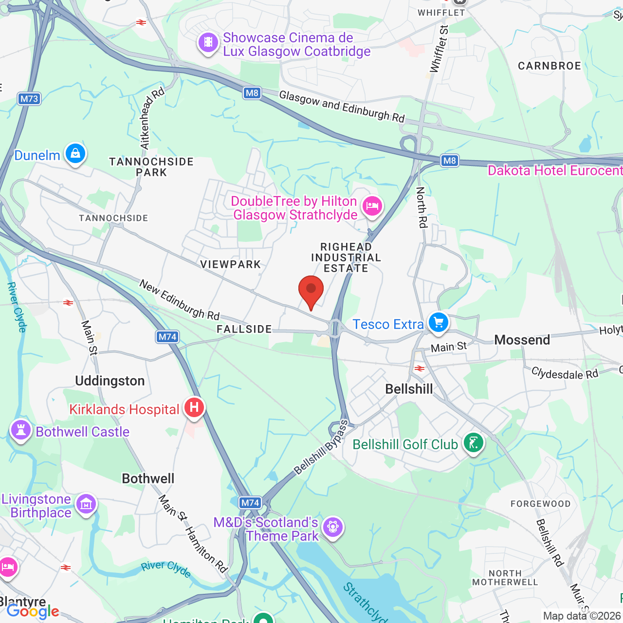 Map displaying job location