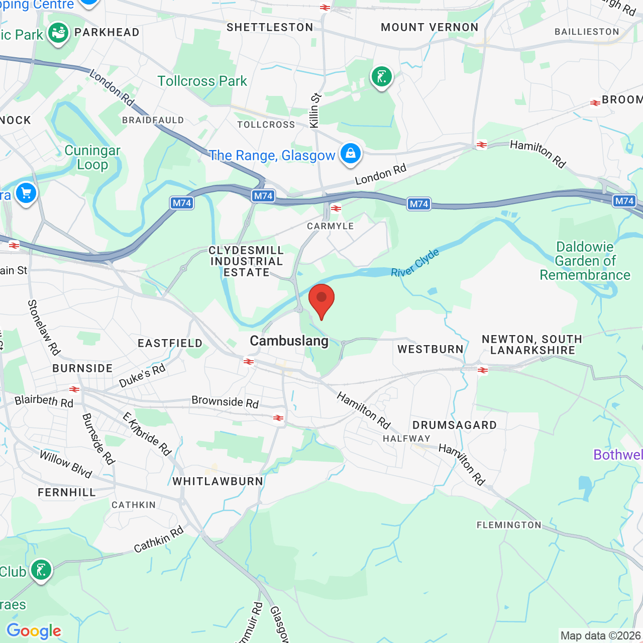 Map displaying job location