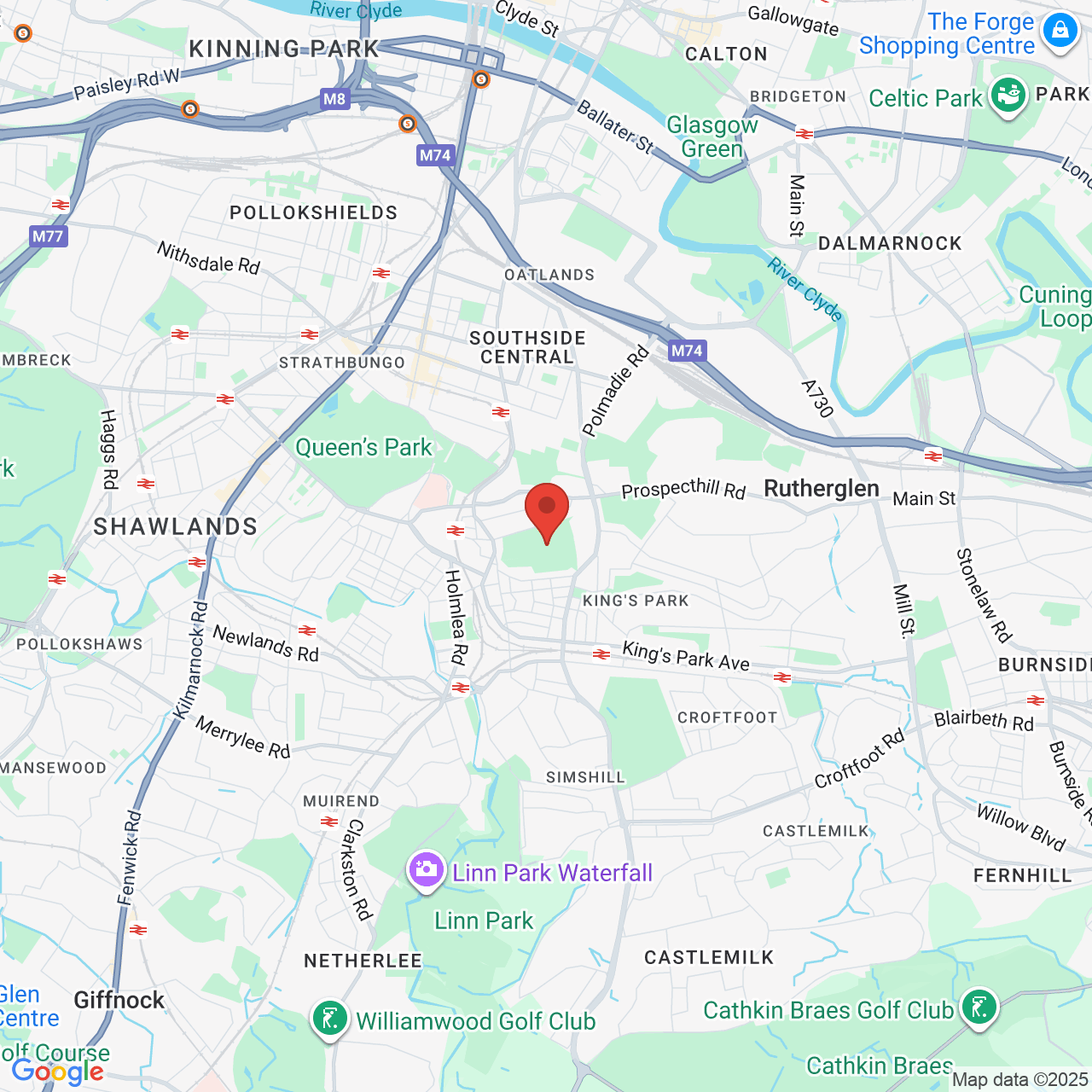 Map displaying job location