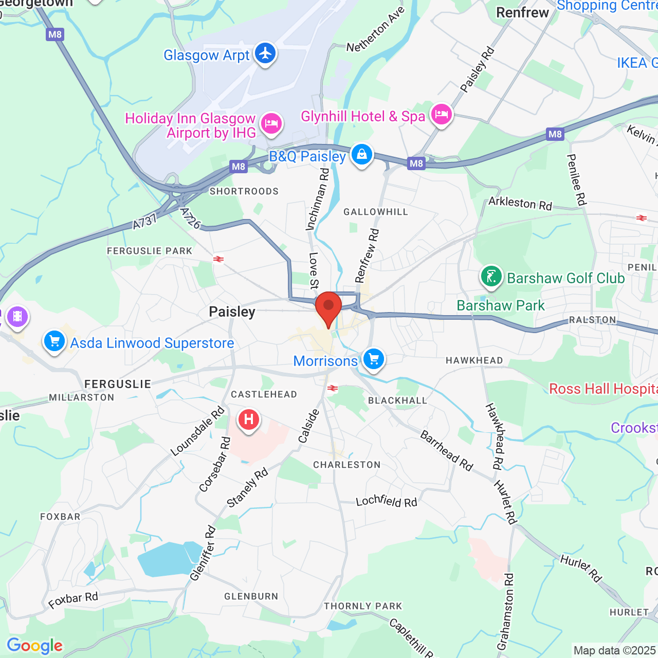 Map displaying job location