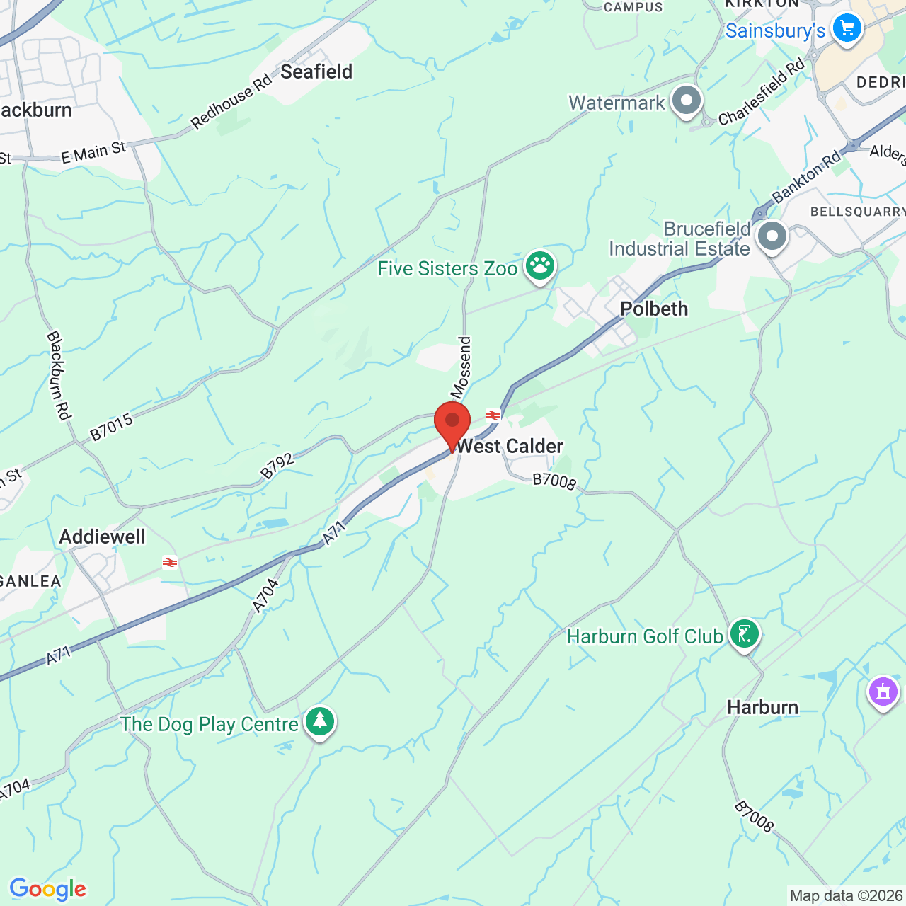 Map displaying job location