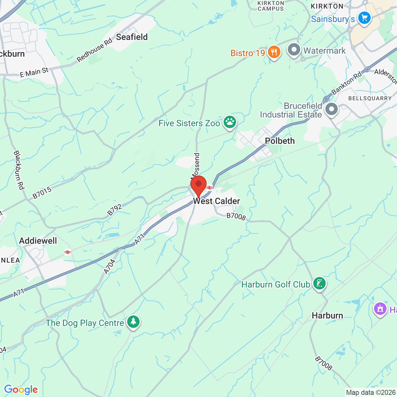 Map displaying job location